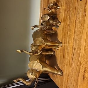Set of 4 Brass Elephant Family RARE!